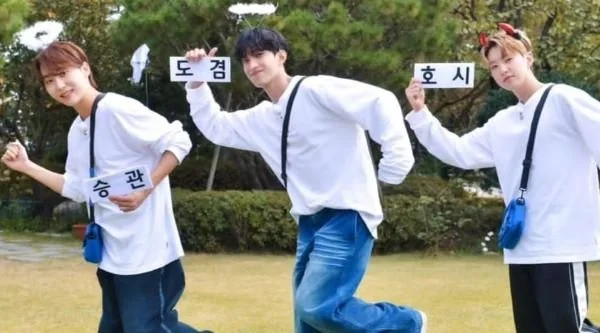 Seungkwan, DK dan Hoshi SEVENTEEN di Running Man (Dok : Instagram @sbs_runningman_sbs)