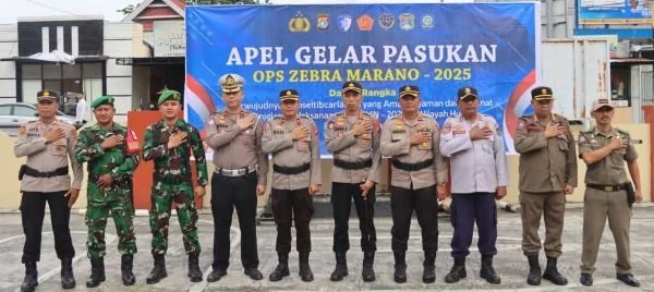 Apel gelar pasukan operasi zebra marano 2025 yang digelar di Mako Polresta Mamuju (dok:ist)