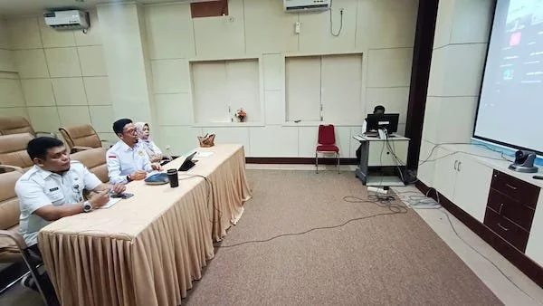 Bidang Persandian bersama BSSN pada kegiatan Pra Implementasi Layanan Sandi Data secara daring (Dok: Ist)