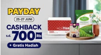 Bliblimart Payday Gratis Hadiah + Cashback hingga 700Rb Periode promo 24-27 Juni 2025