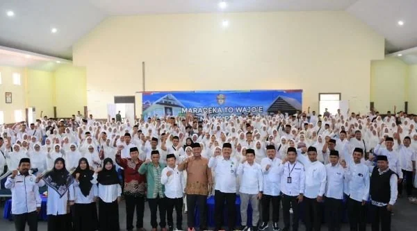 Calon jemaah haji mengikuti bimbingan manasik haji tingkat kabupaten (Dok : Ist).