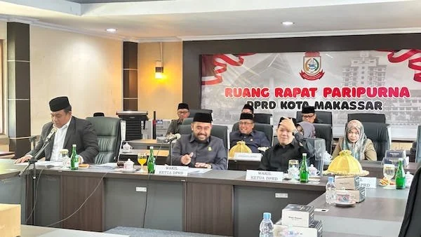 Suasana Rapat Paripurna Penyampaian Fraksi-fraksi DPRD Kota Makassar (Dok: Ist).
