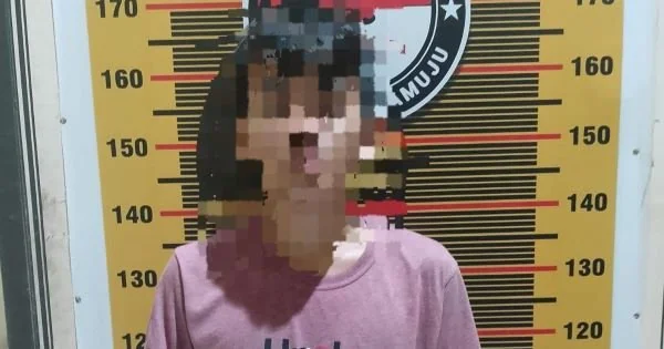 Pelaku yang berhasil diamankan personel Polresta Mamuju (Dok : Ist).