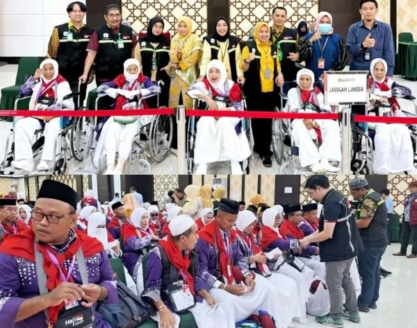 Jemaah calon haji Kloter 26 Embarkasi Makassar (Dok : Ist).