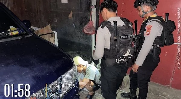 Pelaku tabrak lari saat berhasil ditemukan oleh Tim patmor Polresta Mamuju (dok:ist)