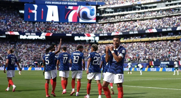 Kylian Mbappe melakukan selebrasi usai mencetak gol pertamanya dalam pertandingan Grup I Piala Dunia FIFA 2026 antara Prancis dan Senegal di Stadion New York New Jersey pada 16 Juni 2026 di East Rutherford, New Jersey. (Foto oleh Dan Mullan / GETTY IMAGE