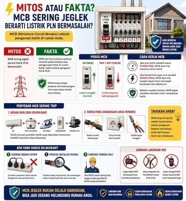 Mitos atau Fakta: MCB Sering Jeglek Berarti Listrik PLN Bermasalah!