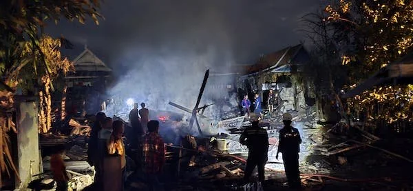 Kondisi rumah korban saat peristiwa kebakaran berlangsung.