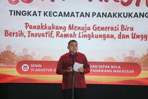 Wali Kota Makassar, Munafri Arifuddin saat Memberikan Sambutan di Pesta Rakyat Panakukang (Dok: Ist).