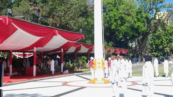 Pj Gubernur Sulsel, Prof Zudan Arif Fakrulloh pada HUT RI ke-79 Provinsi Sulsel 2024 di Rumah Jabatan Gubernur Sulsel (Dok: Nofi KabarMakassar)