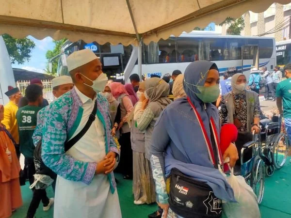 Jemaah haji embarkasi Makassar (Dok : Andini KabarMakassar).