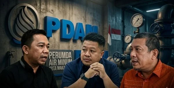 Ketua Fraksi Gerindra DPRD Makassar, Kasrudi (Kemeja Hitam), Anggota Fraksi PKS DPRD Makassar, Azwar (Kemeja Bata) dan Ketua Fraksi NasDem DPRD Makassar, Ari Ashari Ilham (Tengah), (Dok: Ist).