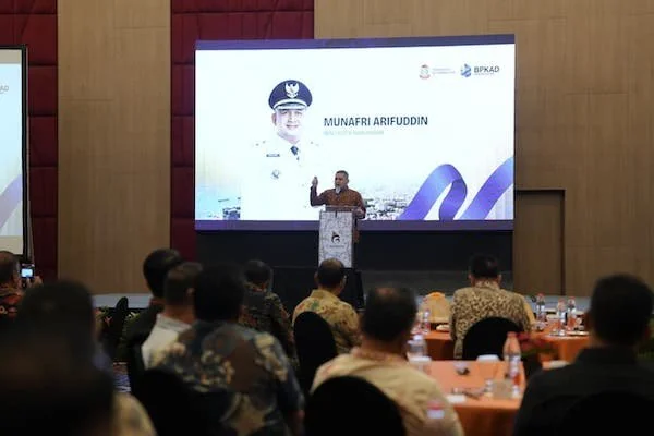 Wali Kota Makassar, Munafri Arifuddin saat Memberikan Saat Membuka Sosialisasi Kebijakan Pengelolaan Keuangan Daerah, (Dok: Ist).