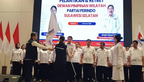 Suasana Pelantikan dan Retreat Dewan Pimpinan Wilayah Partai Perindo Sulsel, (Dok: Sinta KabarMakassar).
