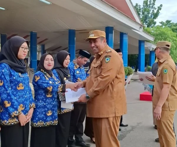 Penyerahan SK oleh Bupati Maros, Chaidir Syam (Dok : ist).