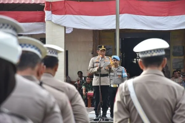 Polres Bulukumba menggelar Apel Gelar Pasukan Operasi Mantap Praja Pallawa  (Dok : Ist).