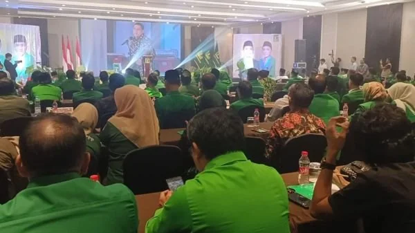 Wali Kota Makassar, Munafri Arifuddin, di Musyawarah Kerja Wilayah (Mukerwil) ke-IV DPW PPP Sulsel, (Dok: Sinta KabarMakassar).