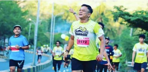 Salah satu peserta Makassar Half Marathon 2024 , A. Pallawagau Galigo (Foto : Int).