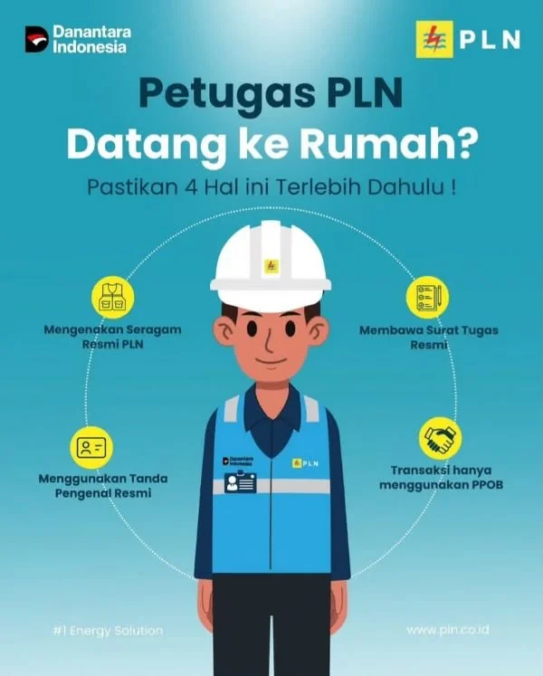 Waspada Penipuan, PLN UP3 Pinrang Imbau Warga Pastikan 4 Hal Ini Saat Petugas Datang ke Rumah. (Dok: Ist)