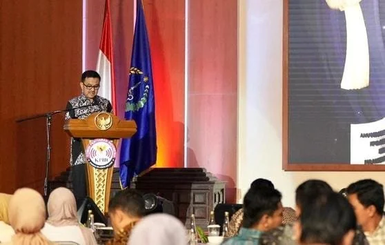 Sekprov Sulsel, Jufri Rahman pada malam puncak Anugerah Penyiaran Sulawesi Selatan (Dok: Ist)