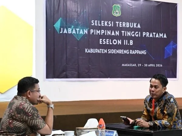 Proses wawancara lelang kabatan eselon II Pemkab Sidrap. (Dok: Ist)