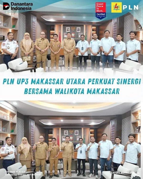 PLN UP3 Makassar Utara Audiensi dengan Wali Kota, Perkuat Keandalan Listrik di Makassar