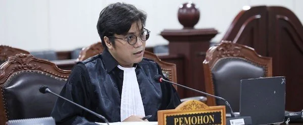 Pemohon pengujian Undang-Undang Perkawinan, Moratus Silaban menyampaikan perbaikan permohonan, di ruang sidang panel MK (Dok: Ist).