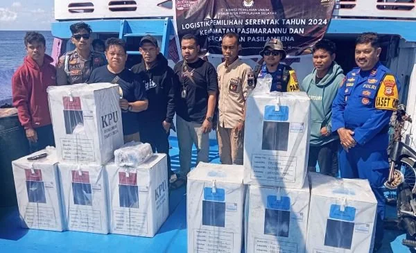 Distribusi kotak suara di Kepulauan Selayar (Dok : Ist).