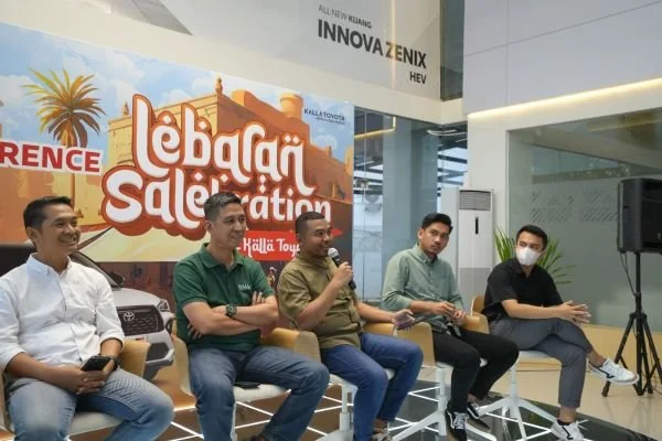 Konferensi Pers Kalla Toyota Alauddin, Makassar, Selasa (19/3).