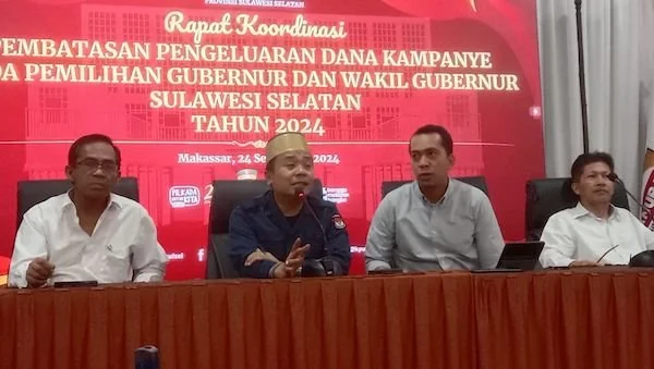 Komisioner KPU Sulsel pada pentapan dana kampanye Pilkada 2024 (Dok: Ist)