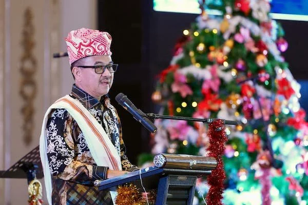 Sekprov Sulsel, Jufri Rahman pada perayaan natal ASN Pemprov Sulsel (Dok: Ist)