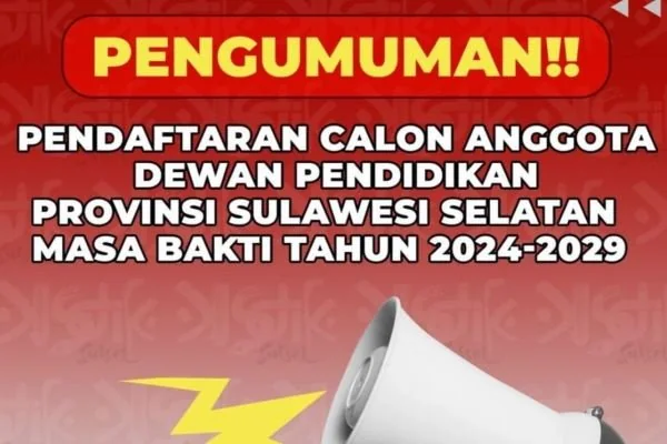 Pendaftaran Calon Anggota Dewan Pendidikan Provinsi Sulawesi Selatan (Dok : Ist).
