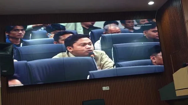 Ketua Purna Paskibraka Indonesia (PPI) Kota Makassar, Muh Fahmi saat RDP Komisi A DPRD Sulsel (Dok: KabarMakassar).