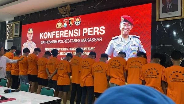 Anggota geng motor di Makassar yang berhasil diamankan (Dok: Atri KabarMakassar)