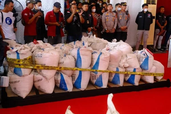 Pupuk bersubsidi yang diamankan Polres Sidrap (Dok : Ist)