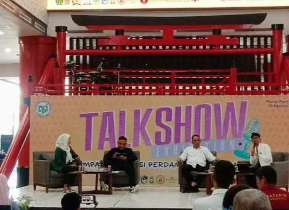 Talkshow kampanye narasi perdamaian lintas agama yang digelar Yayasan Pemberdayaan Masyarakat Indonesia Cerdas (YPMIC) di Mal Phinisi Point, Kota Makassar, Sabtu (10/8).