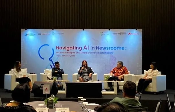 Diskusi bertema Navigating AI in Newsrooms: Research Insights and Media Business Sustainability. (Dok: Ist)