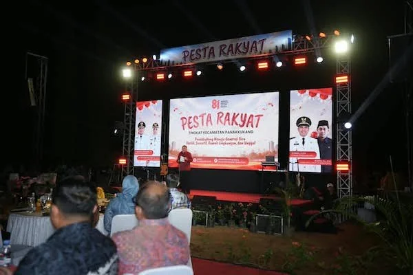 Wali Kota Makassar Munafri Arifuddin saat Memberikan Sambutan di Pesta Rakyat (Dok: Ist).