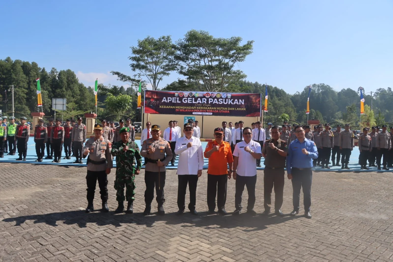Polres Toraja Utara menggelar apel siaga Karhutla (Dok: Ist)