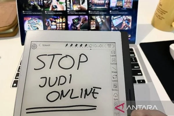 Ilustrasi stop judi online. (ANTARA/ Anom Prihantoro)