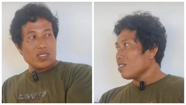 Asrul (41), salah satu ABK selamat  menceritakan detik-detik kejadian sebelum Kapal Motor (KM) Asia Mulia GT 41 tenggelam di perairan Kabupaten Jeneponto, Sulsel. (Ullah).