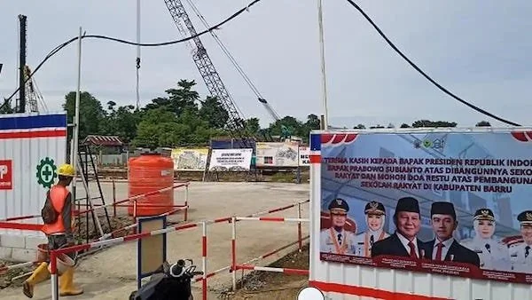 Proyek pembangunan sekolah rakyat di Kabupaten Barru (dok. Ist)
