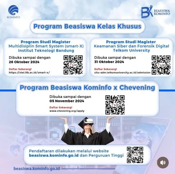 Pendaftaran Beasiswa S2 Kominfo (Dok : Ist).