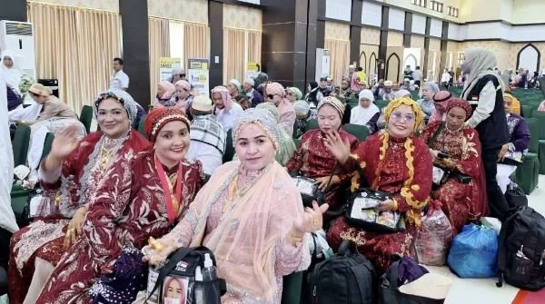 Jemaah haji Kloter 36 tiba di Makassar (Dok : ist).