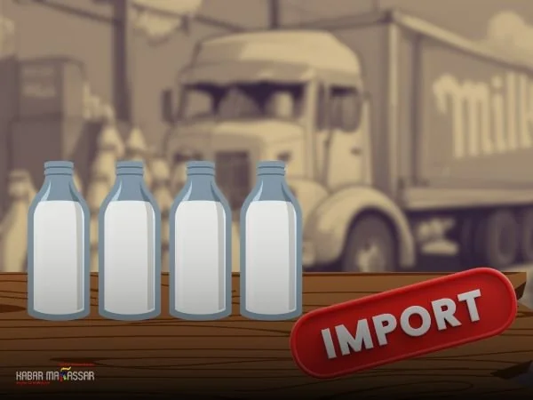 Ilustrasi susu impor (Dok KabarMakassar).