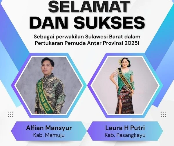 : Alfian dan Laura perwakilan Provinsi Sulawesi Barat di PPAP 2025(dok:ist)