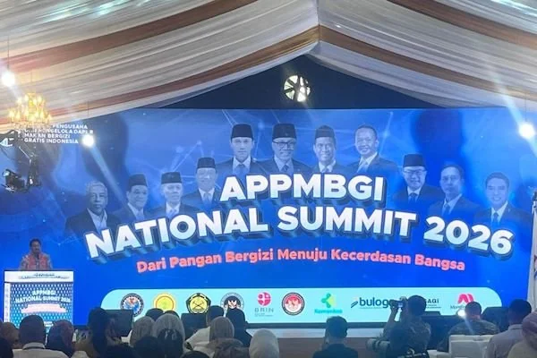 Sekretaris Utama Badan Pangan Nasional (Bapanas) Sarwo Edhy dalam agenda APPMBGI National Summit 2026: Dari Pangan Bergizi Menuju Kecerdasan Bangsa di Jakarta, Sabtu (25/4/2026). ANTARA/Muhammad Baqir Idrus Alatas