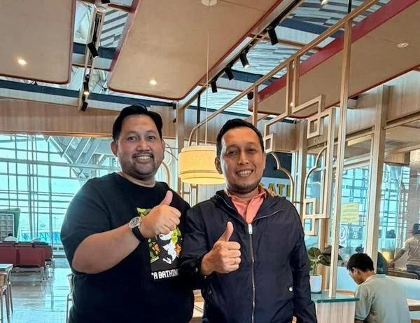 Calon Ketua REI Sulsel Rezza Pratama Said Bersama Kepala Kantor Pertanahan Kabupaten Gowa, Aksara Alif Raja (Dok: Ist).