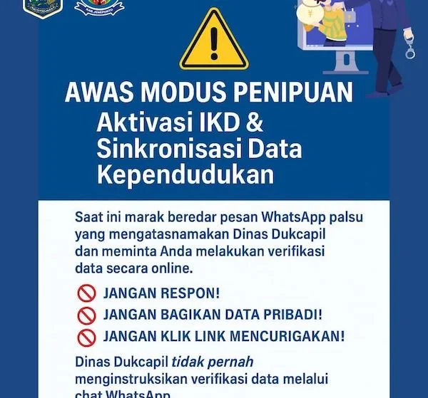 pesan Flater imbauan yang dikeluarkan Dinas Dukcapil Jeneponto. (Ist).