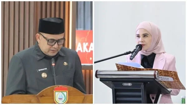 Wali Kota Makassar Munafri Arifuddin (Pria) dan Juru Bicara Fraksi MULIA DPRD kota Makassar Irmawati Sila (Jilbab Pink)(Dok: Ist)